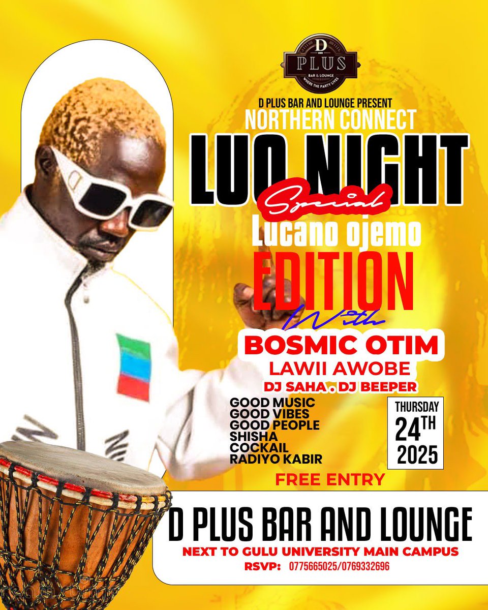 InfluencerRoyUg's tweet image. Ask Bosmic today stupid questions then you will get he鈥檚 replies 馃槀馃槀
Join us today at D Plus Bar and Lounge for Luo night