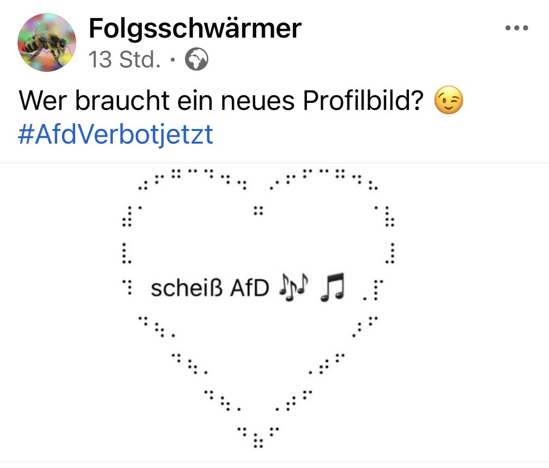 Danke an Folgsschwärmer🫶🏼
Jetzt muss ich wieder den ganzen Tag summen🤷‍♀️

#ScheißAfD 
#AfDVerbotsverfahren 
#AfDmachtDumm