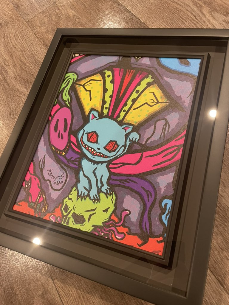 bubu5519's tweet image. 先日のMADUNIVERSEで買ってきたTAMAのアート
額装したら更に最高になりました😊