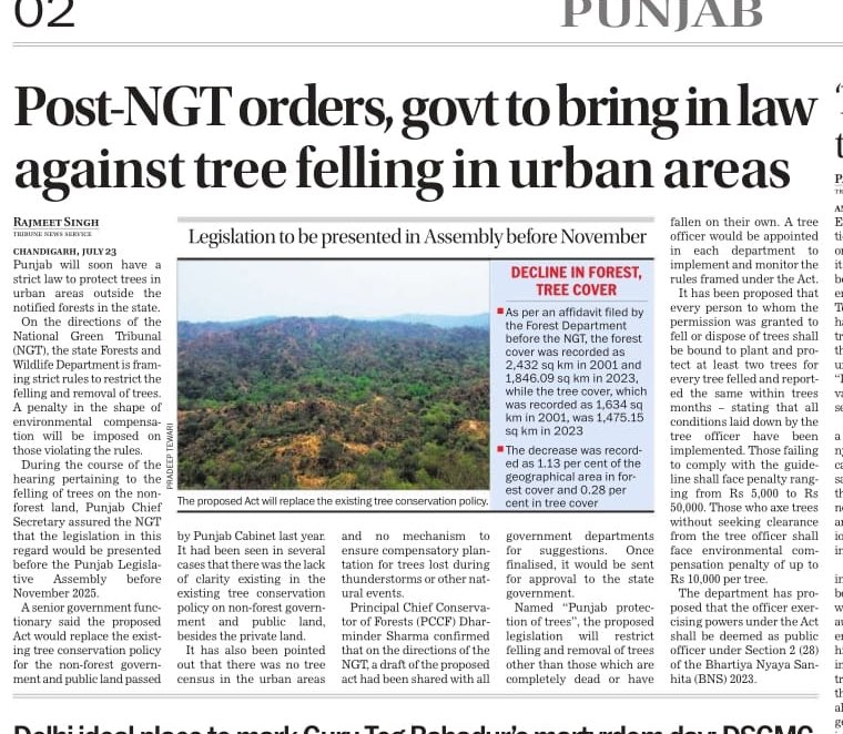 We had written to <a href="/PbGovtIndia/">Government of Punjab</a> for #TreePreservationAct2025 . Highly appreciate that they have considered the bill . We would like Punjab government to discuss the key points of the Bill and to invite the 27 environmentalists who were behind it. Thanks to <a href="/CMOPbIndia/">CMOPb</a> ,