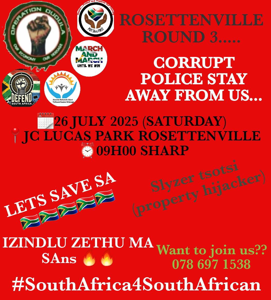 PatrioticMedia1's tweet image. IT'S DO OR DIE!
South Africans in Johannesburg and surrounding areas, young and old, even with babies on your backs if you have no one to leave them with, come and join the last push against illegal occupation of our properties by the foreigners.