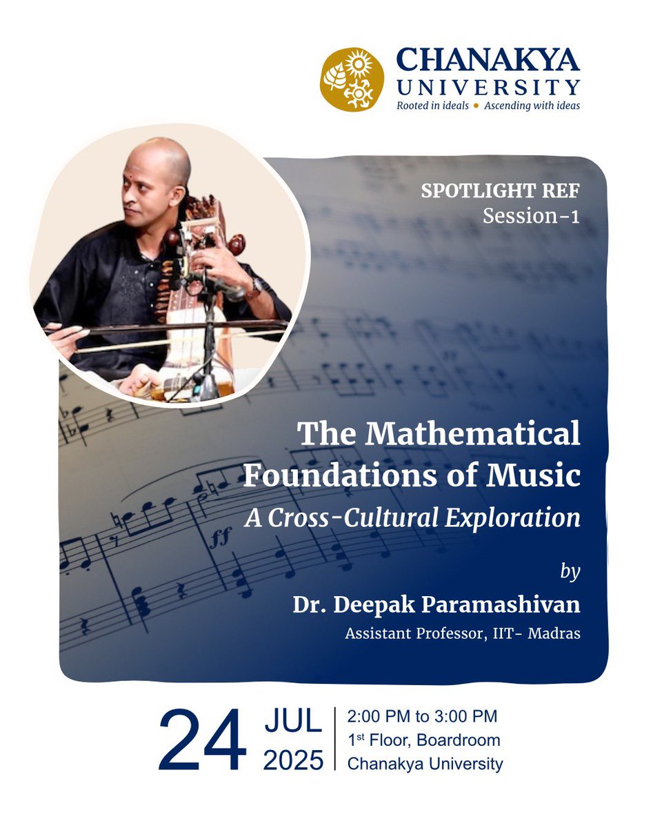 ChanakyaUni's tweet image. To nurture interdisciplinary thinkers, we must ignite their imagination with living examples of how diverse domains can converge to create brilliance.

We are delighted to host Dr. Deepak Paramashivan, a Sarangi maestro, composer, and actor who has performed across Europe, the…