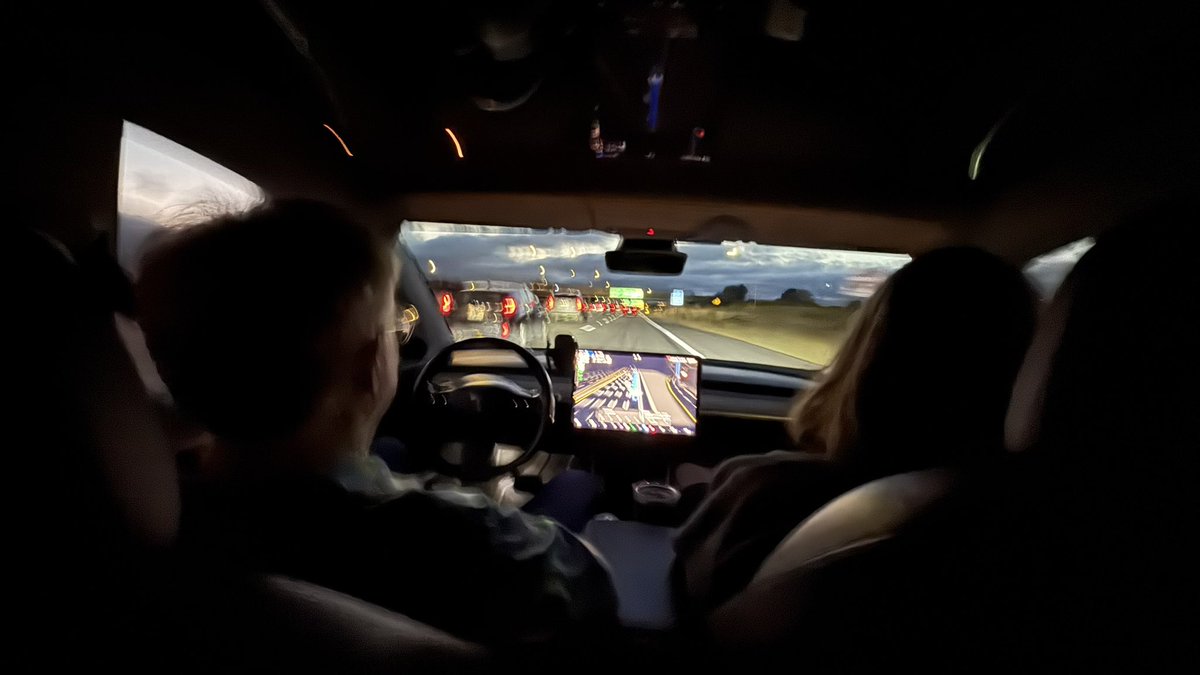 Riding FSD with <a href="/Scobleizer/">Robert Scoble</a> and <a href="/LandonoftheWest/">Landon of the West (unSupervised)</a> to <a href="/theXtakeover/">X Takeover</a> pre-meetup