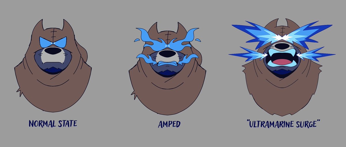 Concept of a new technique Gryph would obtain during this time called "Ultramarine Surge"

It basically acts like Kaioken, where it drastically enhances power and speed while it also enhances his other abilities. This can be used in short bursts, but if used for too long-