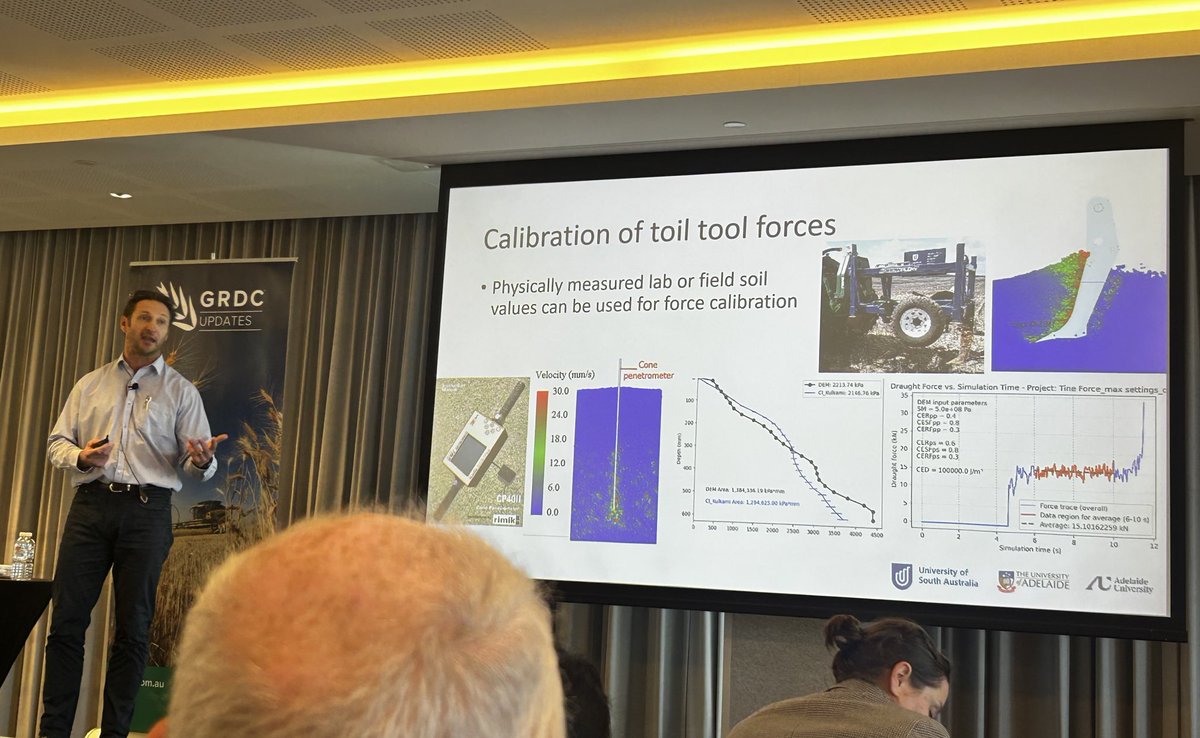 alisonlritchie's tweet image. Morning Keynotes Chris Saunders @UniversitySA & Mark Dobrowski @IlukaResources showing similarities in overcoming barriers to #Sandysoils using engineering adaptations & iterations of farming equipment for increased yields in Ag and establishment of biodiverse rehab #GSSC2025