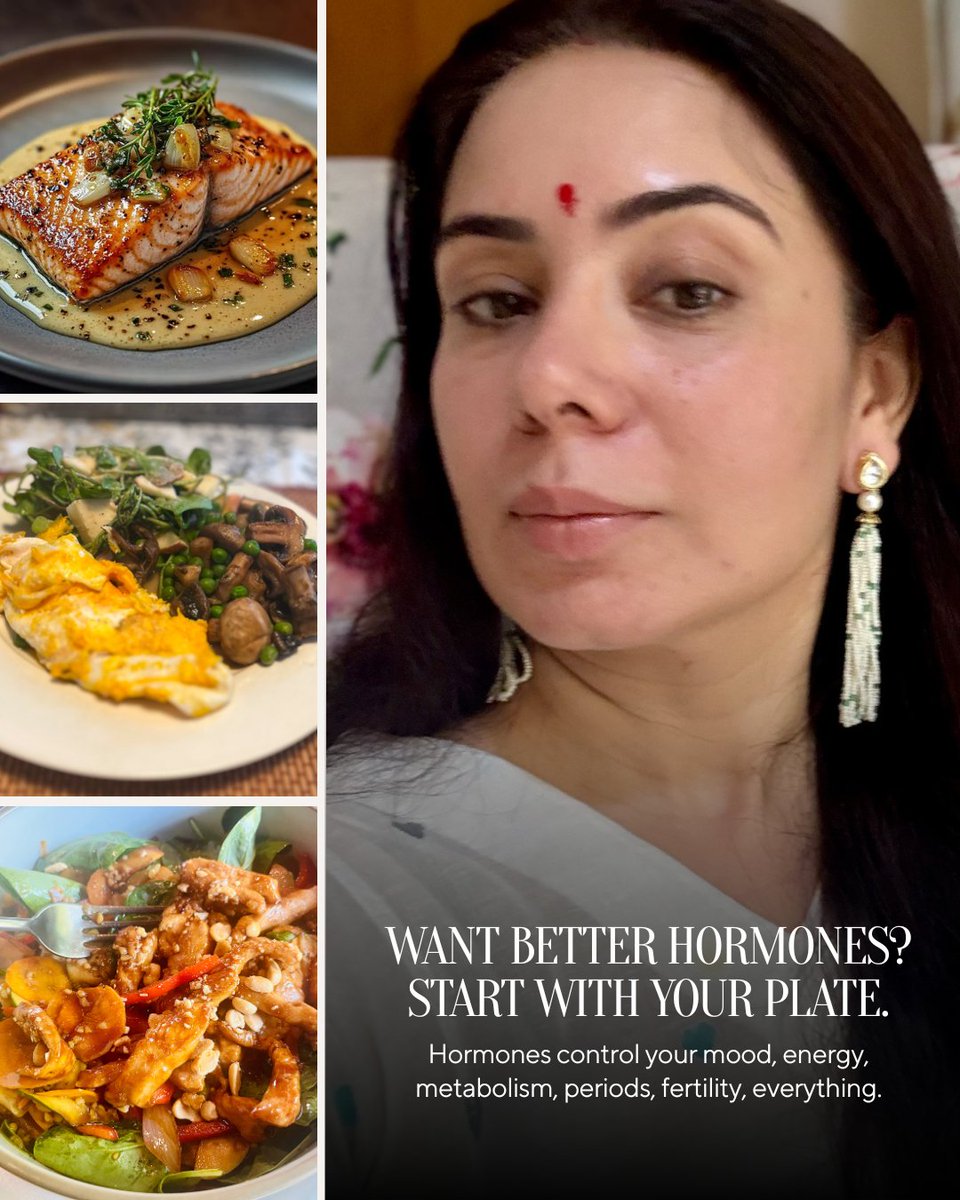 DeeptaNagpal's tweet image. Hormones run the show when it comes to your metabolism, mood, energy, fertility, and more. 🧬
But for your body to make them efficiently, it needs the right raw materials, not fancy pills or trendy superfoods, but real, foundational nutrients. 🥚🥩🥬
Here are 5 key nutrients…