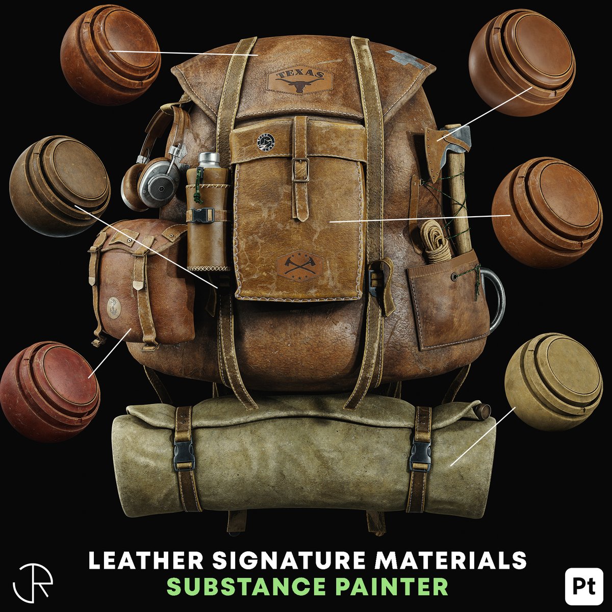 rajabzade_javad's tweet image. Leather Travel Backpack texturing using my new leather smart materials for Substance 3D Painter! 🔥😎
 #gameart #texturing #3d #art #Substance #Substancepainter #Material #madewithsubstance #digitalart #digitalart #Digital3D #gamedesign
