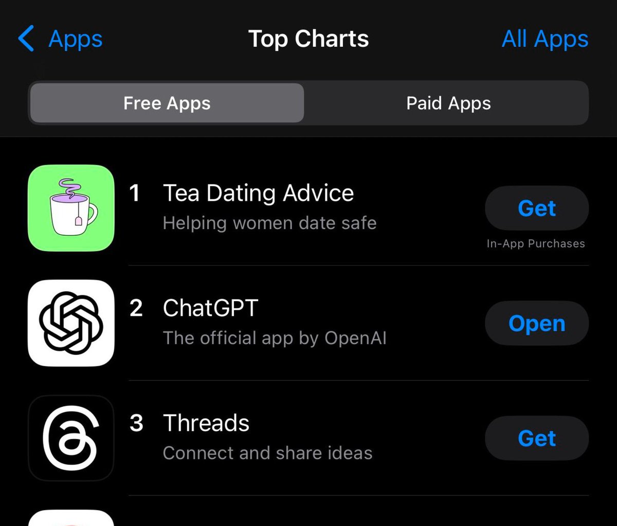 BrettFromDJ's tweet image. I’m the designer behind the mega-viral Tea dating app.

If anyone wants to build the equivalent for men, my DMs are open.

I have plenty of ideas. 😅