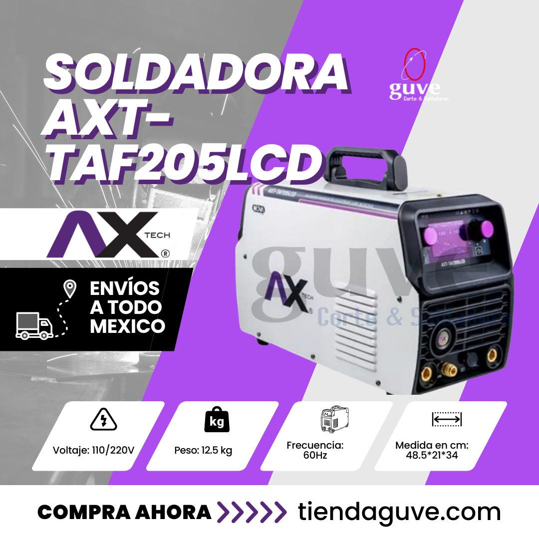 AXT-TAF205LCD Soldadora inversor, Electrodo y TIG HF, CD/CA Bi-Voltaje Especial para soldar aluminio | Tienda GUVE tIZ34j.short.gy/axt-TAF205LCD Despacho inmediato. ¡Recibe tu equipo rápido!
#Mexico #Monterrey #Guadalajara #Queretaro