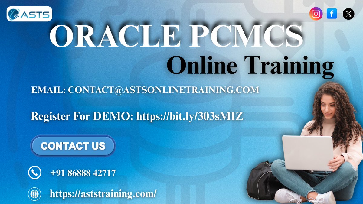 AstsTraining's tweet image. 𝐑𝐞𝐠𝐢𝐬𝐭𝐞𝐫 𝐟𝐨𝐫 𝐃𝐞𝐦𝐨 𝐨𝐧 𝐎𝐑𝐀𝐂𝐋𝐄 PCMCS: bit.ly/303sMIZ

𝐊𝐧𝐨𝐰 𝐌𝐨𝐫𝐞: aststraining.com
#OraclePCMCSNewBatch #PCMCSOracle #PCMCSCourse #PCMCSOnlineTraining #PCMCSTraining #oraclepcmcs #PCMCSTraininginHyderabad #PCMCSOnlineCourse