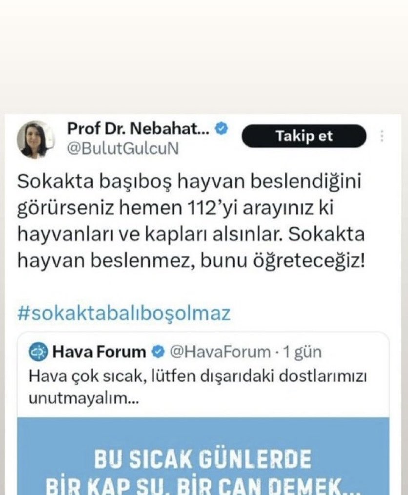 📣Profesör Doktor Ünvanı Kullanan Dr. Nebahat Bulut İsimli Vicdansızın Sokak Hayvanlarına Yönelik Nefret Söylemiyle Toplumsal Çatışma Çıkartma İddiaları Araştırılsın!

Bu dilekçeyi göndererek ve dilekçe kampanyasını paylaşarak bana destek olur musun?🙏 

jointvoice.com/campaign/327/