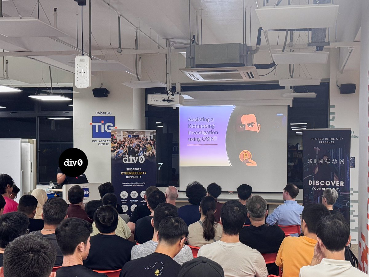 A few days ago, we dived into Android exploitation and real-world OSINT investigations. 🔍📱

Big thanks to Ilya Dreytser, Sodinokibi, and our sponsors CyberSG TIG Collaboration Centre and Red Alpha Cybersecurity! ✨

See you at the next one! 👋

#Div0