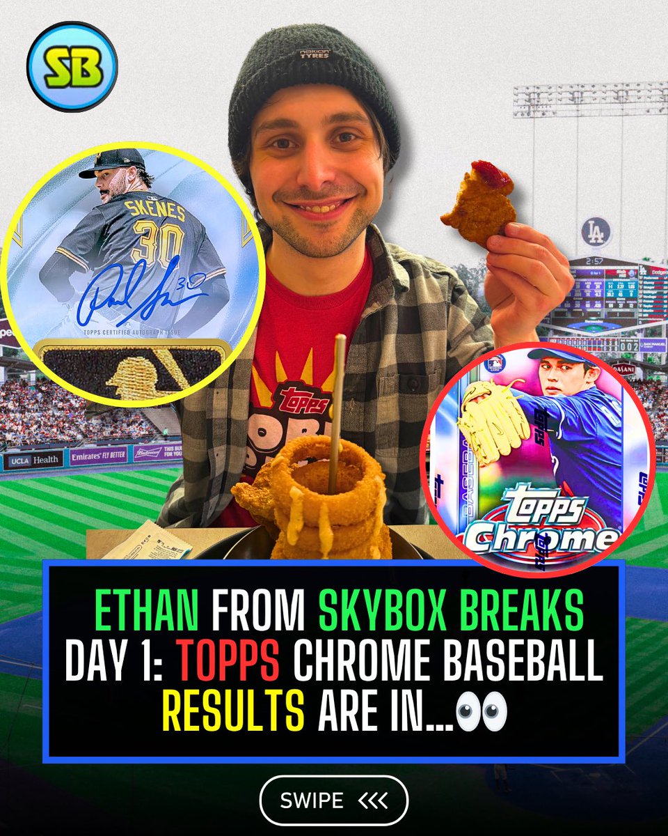 SkyboxCollect's tweet image. All Aboard! Chrome Baseball Has Arrived and Ethan Went Through a Decent Amount Today to Pull These Gems! That last card makes us wonder if James Wood would ever open his own shop? 😅
We’re breaking 2025 Topps Chrome Baseball Cards All Week!
#jameswood #chromebaseball #cards