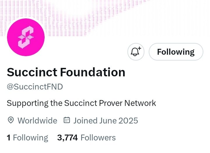 The foundation's Twitter account has been created and I have a checker link but I'm not posting it right now until an official announcement comes from the team
<a href="/SuccinctLabs/">Succinct</a>
<a href="/SuccinctFND/">Succinct Foundation</a>