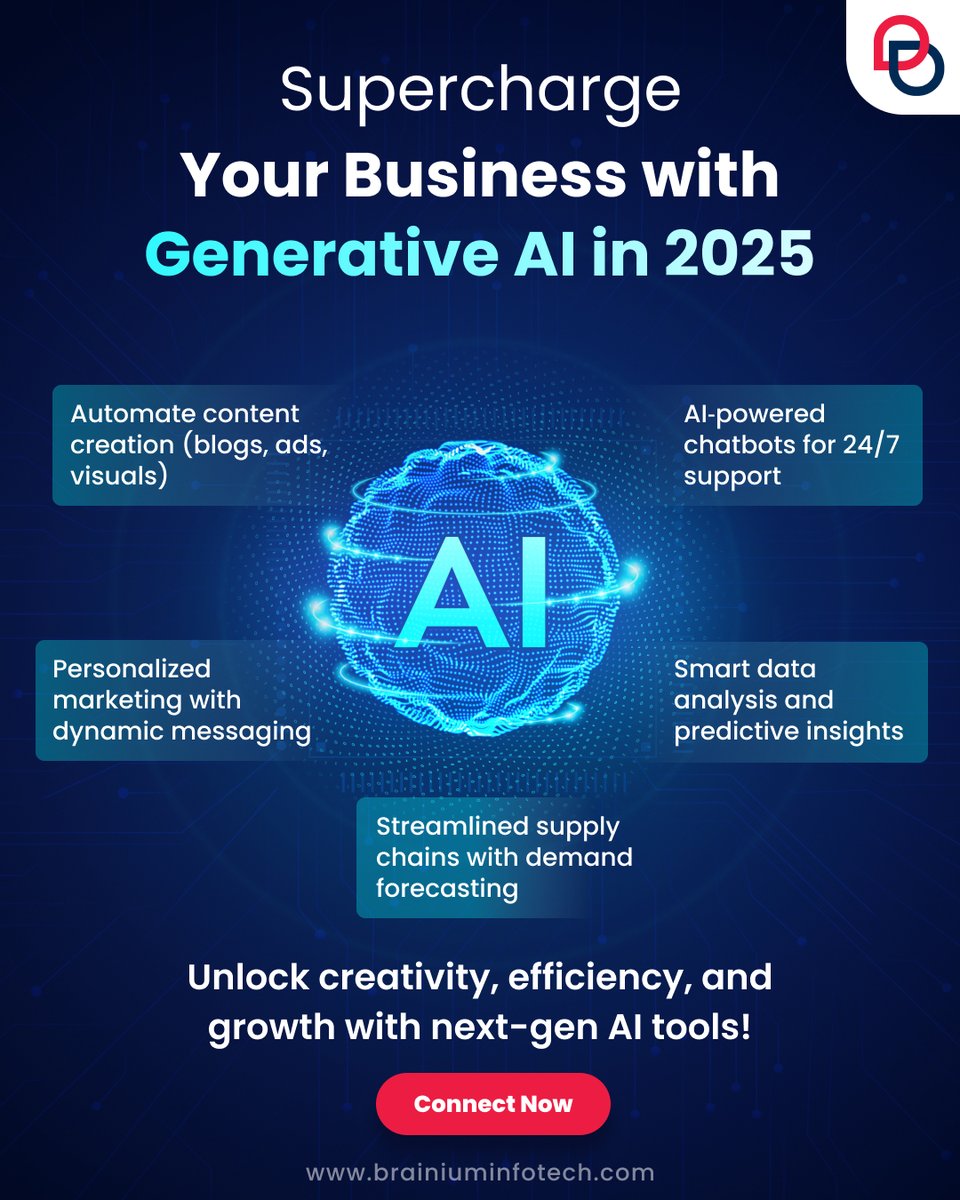 BrainiumIT's tweet image. Still doing it all manually in 2025? Yikes.
Smart brands are using Gen AI to close deals & go viral on autopilot.
Don’t fall behind. Let’s build your AI edge.
Connect now.
#Brainium #ideateimplementsucceed #GenerativeAI #AIAutomation