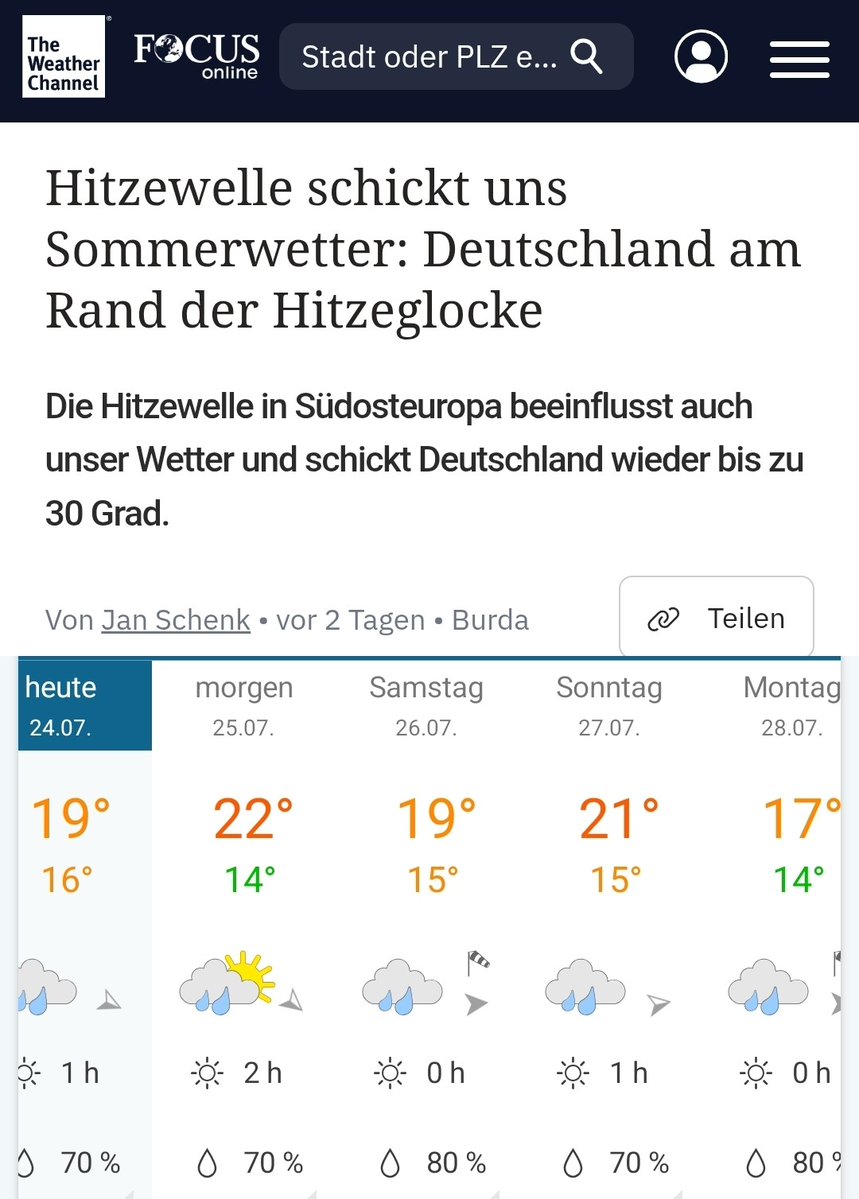 prof_freedom's tweet image. Auch mit 19 Grad Ende Juli ist nicht zu spaßen. Ohne Klimakatastrophe wären es heute nämlich nur 16 Grad.
Bitte passt auf Euch auch, die Hitzeglocke kann jeden treffen!