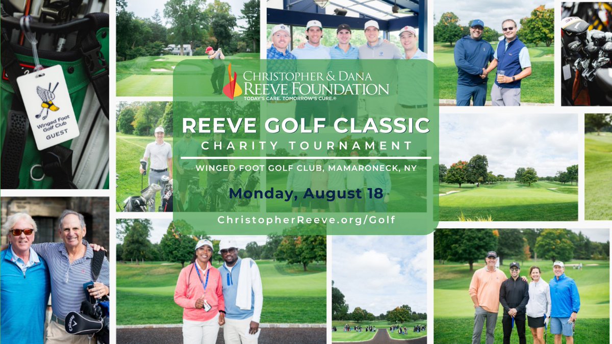ReeveFoundation's tweet image. We are thrilled to be back at Winged Foot Golf Club in Mamaroneck, New York for the Reeve Golf Classic.
Register today! ChristopherReeve.org/Golf