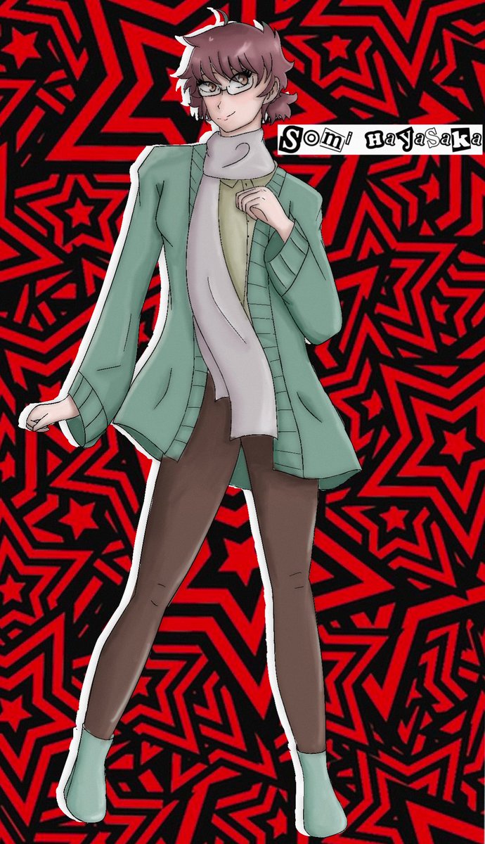 chocomintystar's tweet image. #personatwt #yumetwt hey guys…. dropping my yumesona for 🎨🍎 here officially !! their name is somi hayasaka!! shipped with Takuto Maruki from persona 5 royal :) 

selective sharing for maruki , but not super selective !! 

erm…. i need art of them together now gulp…