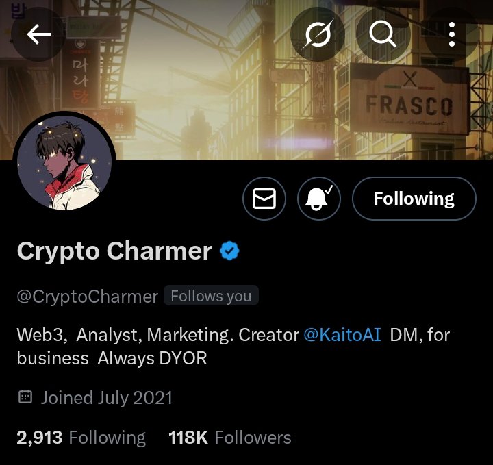 ChampAlphaX's tweet image. Massive respect to @CryptoCharmer one of the sharpest minds in infofi and the SocialFi meta alongside @KaitoAI, @shoutdotfun, and more. Always dropping top notch alpha and staying steps ahead of the game.

Grateful for the follow and connection, it’s a win having sharp thinkers…