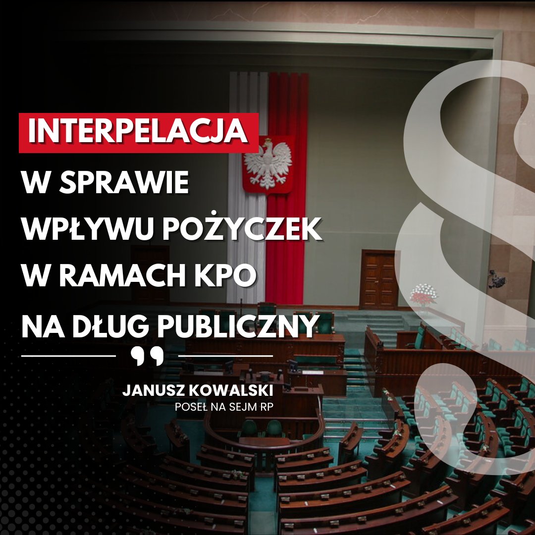 ✅Interpelacja w sprawie wpływu pożyczek w ramach KPO na dług publiczny.

Zgodnie z danymi Głównego Urzędu Statystycznego i analizami Najwyższej Izby Kontroli poziom długu wkrótce przekroczy próg 60% PKB. Tymczasem państwo planuje zaciągnięcie kolejnych zobowiązań w ramach