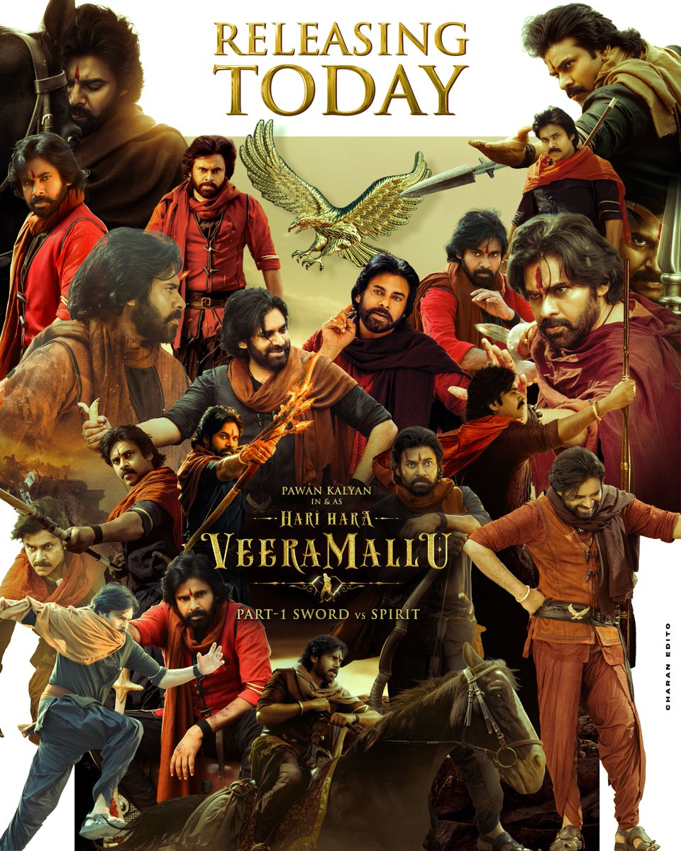 RELEASING TODAY <a href="/HHVMFilm/">Hari Hara Veera Mallu</a>  🔥🦅

#BlockBusterHHVM