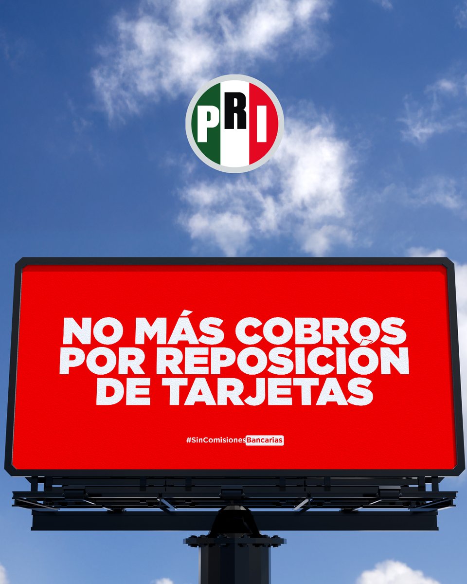 Si te roban o clonan la tarjeta, lo mínimo es que no te cobren por reponerla.
Nuestro Presidente <a href="/alitomorenoc/">Alejandro Moreno</a> propone eliminar esta y muchas otras comisiones injustas.
#SinComisionesBancarias