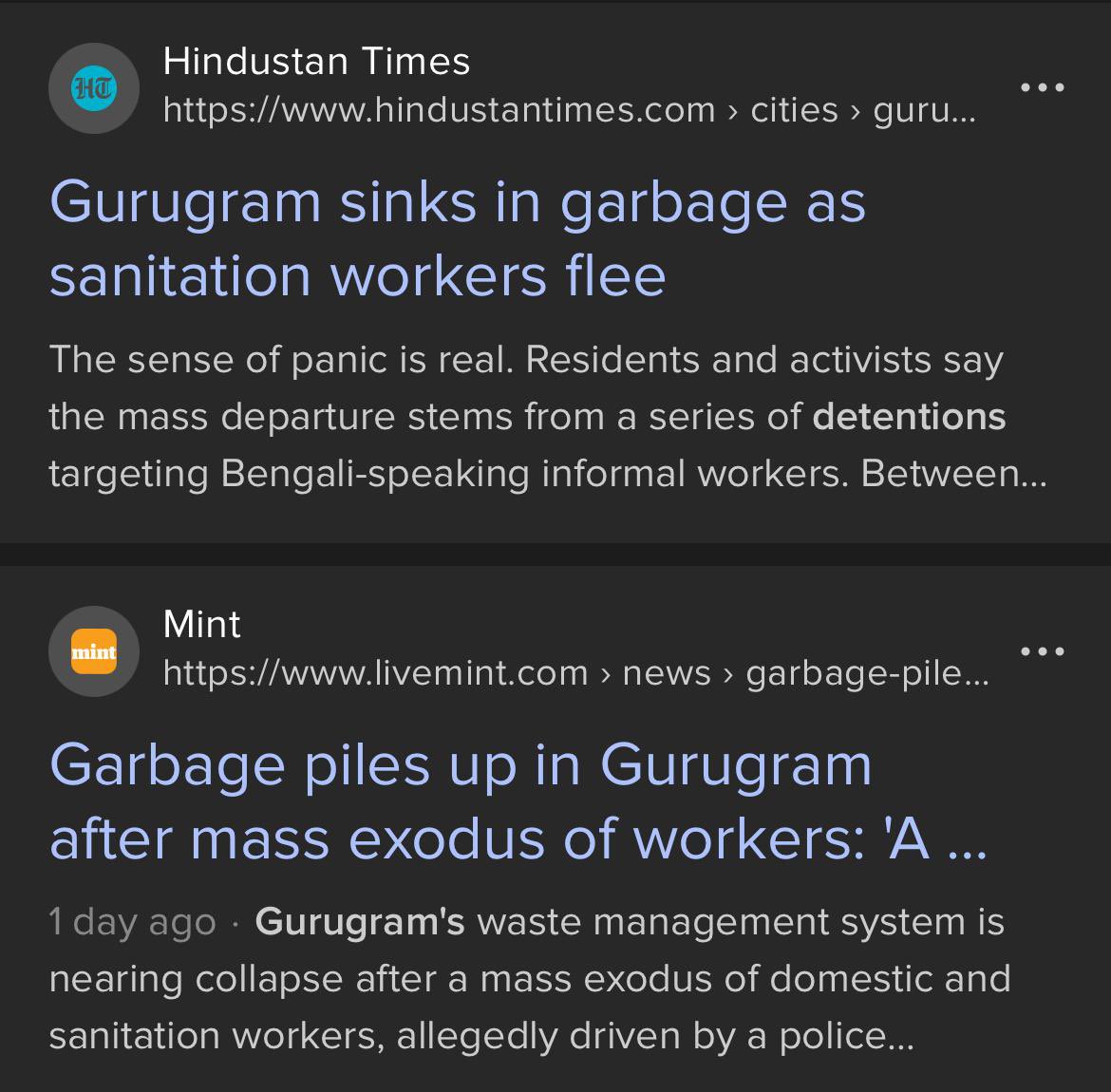 1000s of migrant workers are fleeing the city. They are going back to Assam and West Bengal. Police say they are not being detained but just held in “holding centres.” Somehow, “Gurugram city is getting dirty” gets more media attention and public outrage.