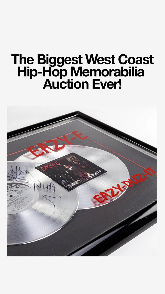 ChehadeTheKing's tweet image. The Realest which is a sports and entertainment memorabilia company are currently doing one of the biggest Hip Hop auctions ever right now! Only 24 hours left until it ends everyone should definitely check it out! Dr. Dre, pgLang, NWA, Snoop Dogg + more! therealest.com/westcoasthiphop