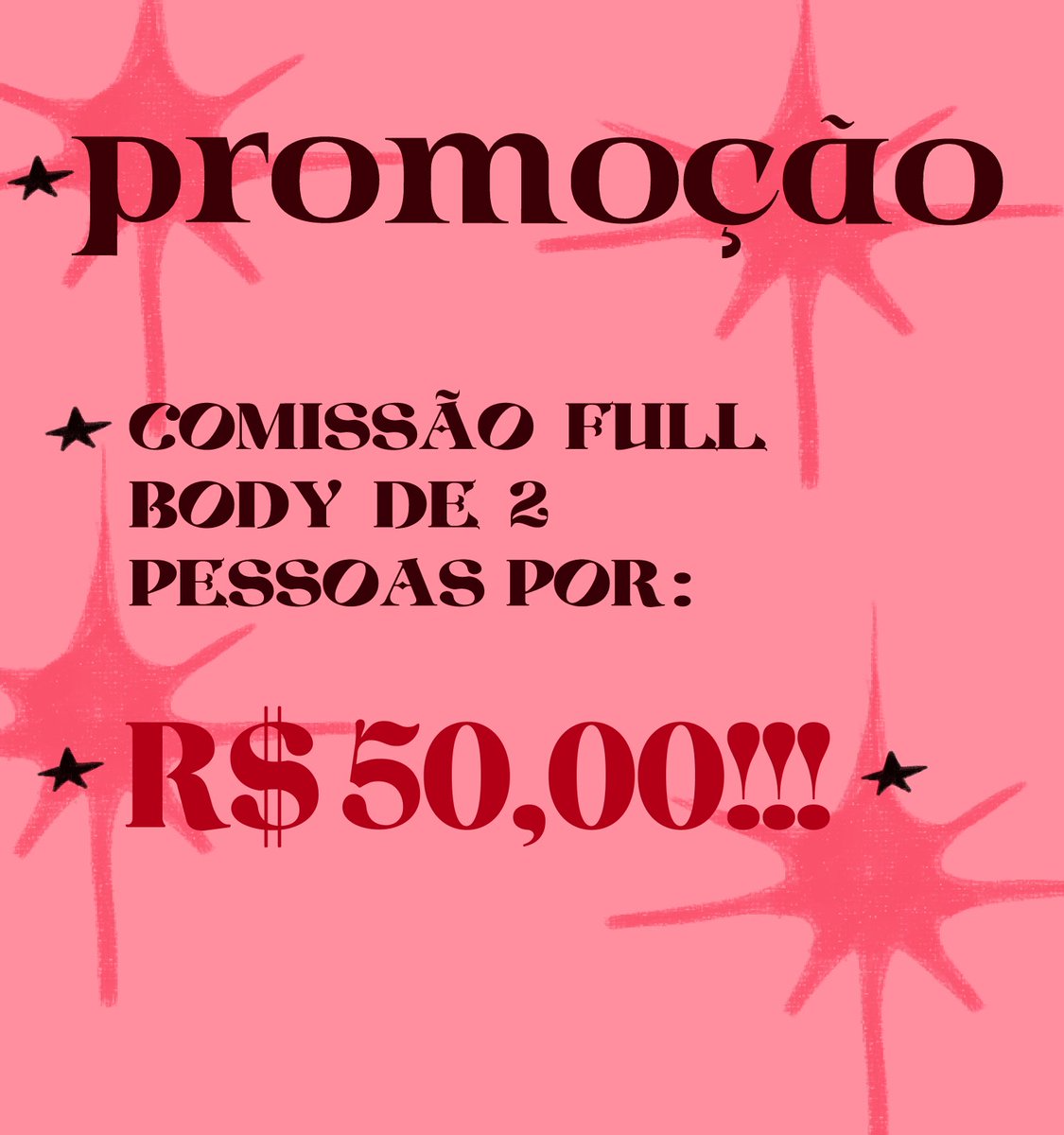 thonyyart's tweet image. ⚠️ atençãoooo, promoção!!!
comissão full body (corpo inteiro e colorido) de 2 pessoas por 50!! se poderem me ajudar compartilhando🫶🏻💕💕
para qualquer duvida pode me chamar pela dm!!