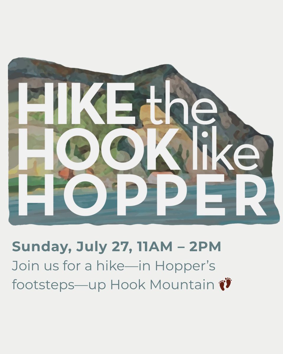🥾 Hike the Hook like Hopper! Sunday, July 27 at 11 AM.
Join us for a guided hike in Edward Hopper’s footsteps up the scenic trails of Hook Mountain. Pack a picnic, bring your camera, and enjoy a day where nature meets art. 🌿🎨 Details &amp; registration:  edwardhopperhouse.org/hike.html