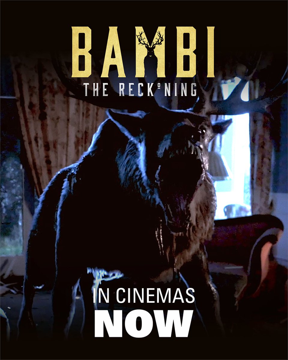 UmbrellaEnt's tweet image. BAMBI: THE RECKONING is in cinemas now 🦌
After a mother and son get in a grisly car wreck, they become hunted by Bambi, a mutated grief-stricken deer on a deadly rampage, seeking revenge for the death of his mother.
See it exclusively at HOYTS for a limited time. Book your…
