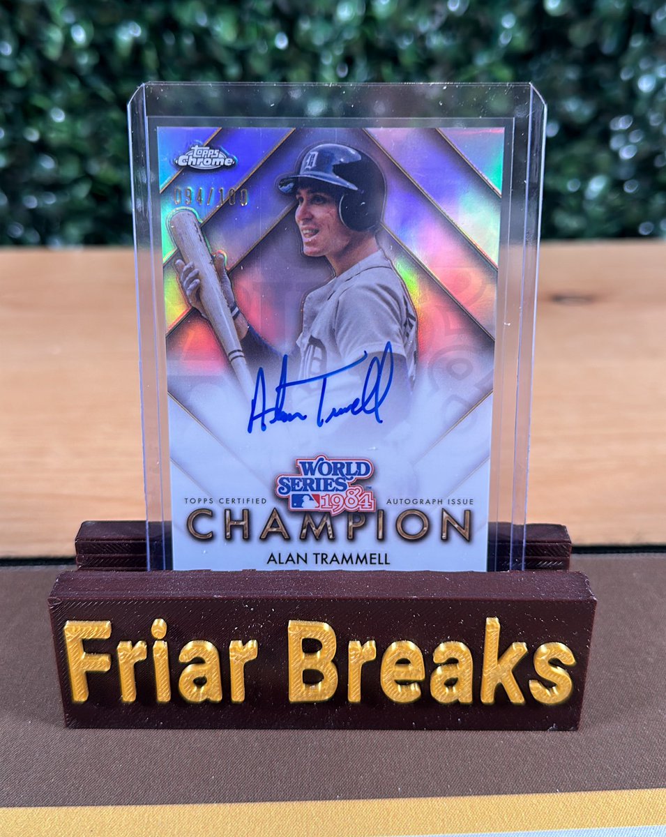 FriarBreaks's tweet image. 1984 World Series MVP: Allen Trammell!

1:18 Breakers Delight Packs (which is 1 per 3 cases!)

Of course it was against the Padres in that World Series, that Trammell hit .450 and ended up hitting 2 homers in game 4. 

@alex_bohanek