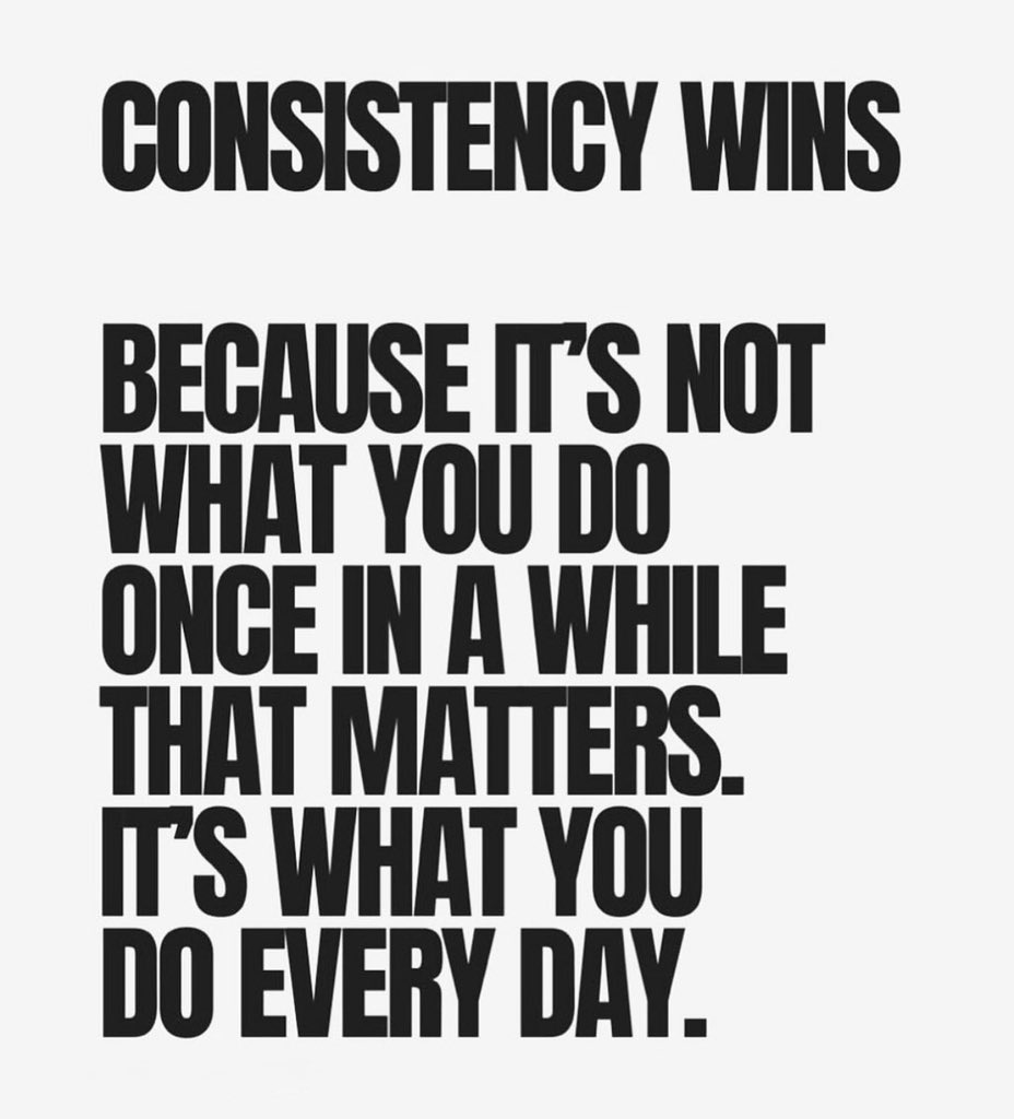 Consistency Wins ‼️