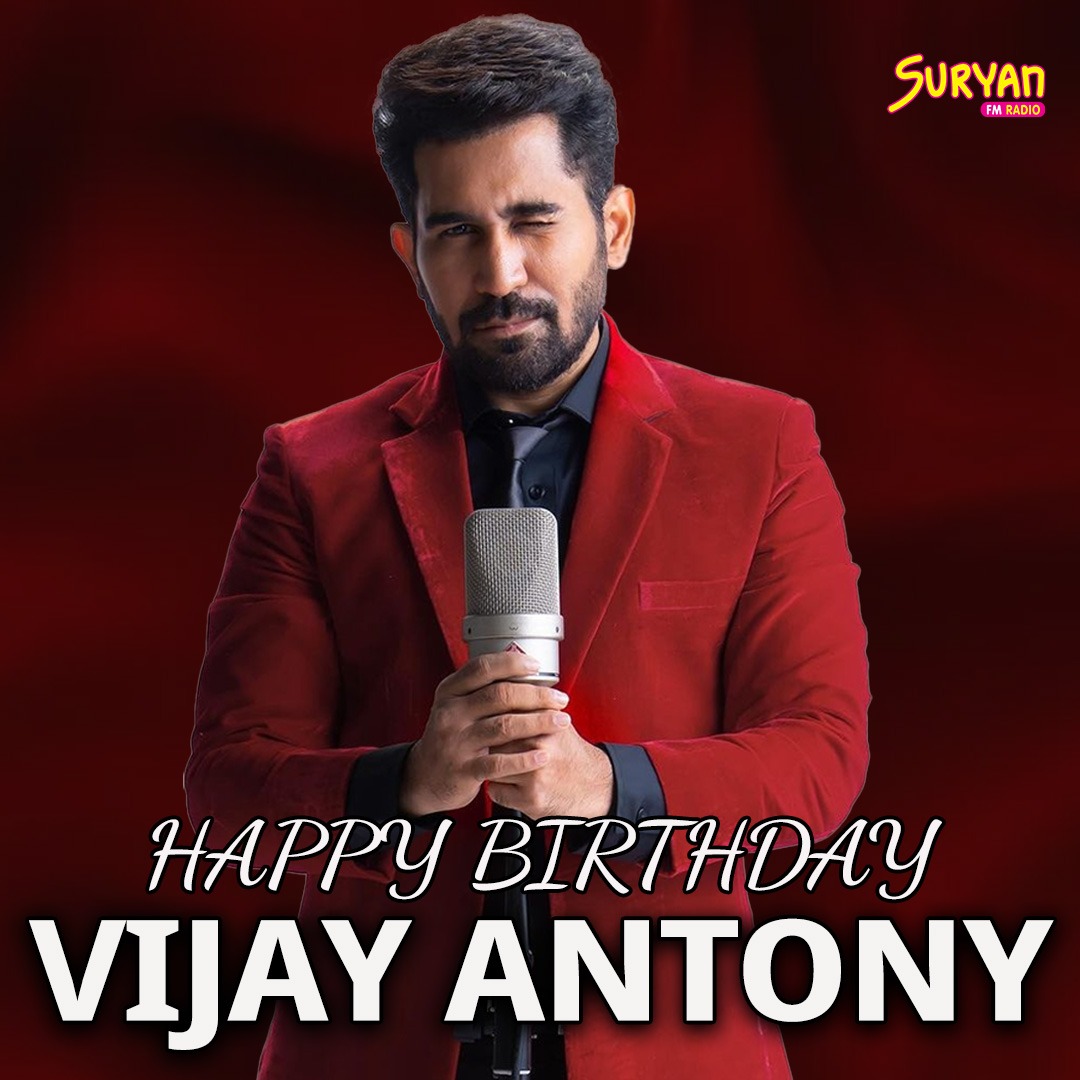 Suryan FM (@suryanfm) on Twitter photo Happy Birthday to the man who gave us timeless tunes and powerful performances — <a href="/vijayantony/">vijayantony</a> ✨🎉
#SuryanFM #VijayAntony #HBDVijayAntony #HappyBirthdayVijayAntony #HitSongs #Kollywood #Tamil #Songs #Music #ShakthiThirumagan #Maargan Happy Birthday to the man who gave us timeless tunes and powerful performances — <a href="/vijayantony/">vijayantony</a> ✨🎉
#SuryanFM #VijayAntony #HBDVijayAntony #HappyBirthdayVijayAntony #HitSongs #Kollywood #Tamil #Songs #Music #ShakthiThirumagan #Maargan