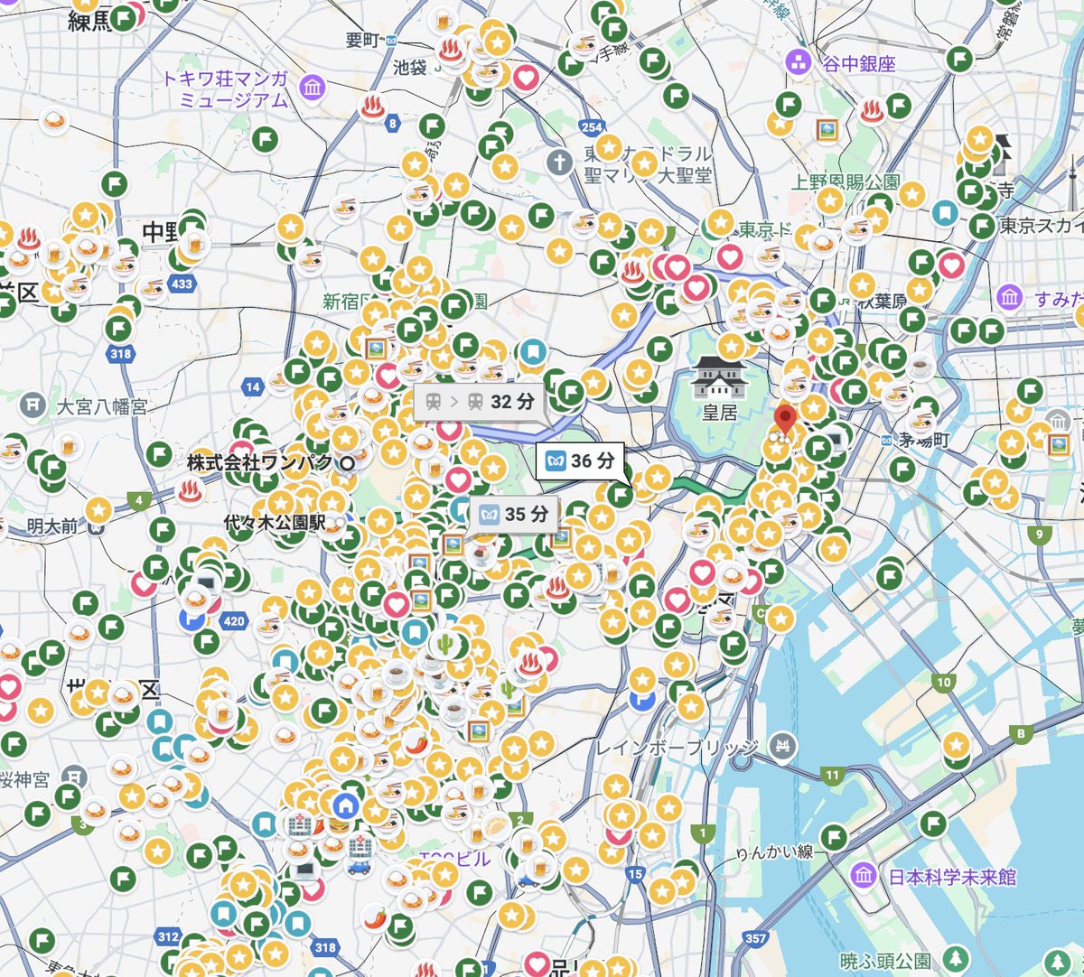 mulberryfield's tweet image. ピン増やしすぎると地図見れない問題