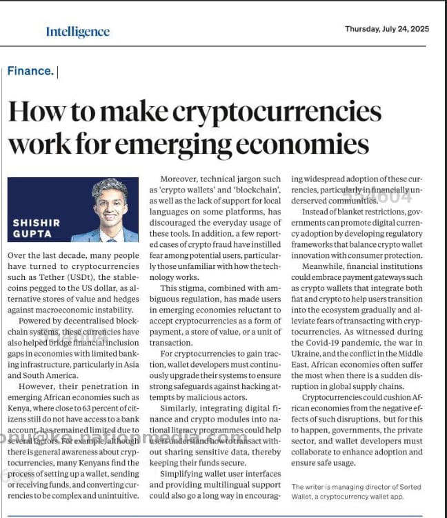 Sorted (@sortedwallet) on Twitter photo Thank you <a href="/BD_Africa/">BusinessDaily</a> for featuring Sorted in your latest column ๐
In our interview, we shared insights on how Africa can fully embrace cryptocurrencies and what needs to evolve for adoption to scale sustainably.
We are proud to be building real-world solution for underserved Thank you <a href="/BD_Africa/">BusinessDaily</a> for featuring Sorted in your latest column ๐
In our interview, we shared insights on how Africa can fully embrace cryptocurrencies and what needs to evolve for adoption to scale sustainably.
We are proud to be building real-world solution for underserved