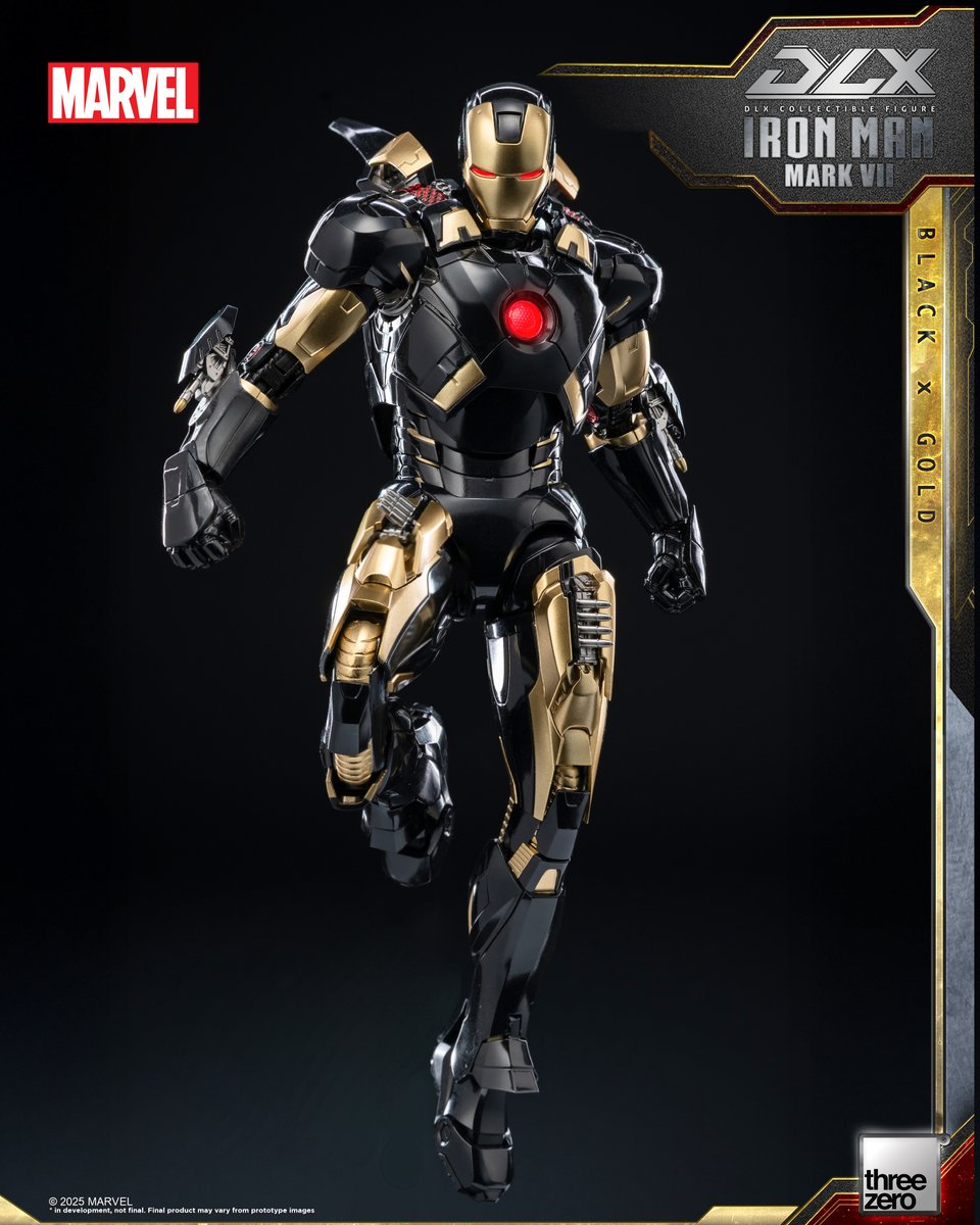 threezeroHK's tweet image. 【【Pre-order the DLX Iron Man Mark 7 (Black X Gold) now!】
DLX Iron Man Mark 7 (Black X Gold) is now available for pre-order at ACGHK 2025. Limited to 50 pieces, available only while supplies last.
Standing approximately 6.9 inches (17.5 cm) tall, the figure features 48 highly…