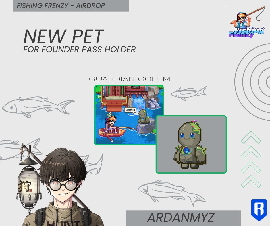 Ardanmyz.ron | Like Earth (@ardanmyz) on Twitter photo Exclusive legendary Founder’s Pet to all FP holders - the Guardian Golem! <a href="/FishingFrenzyCo/">Fishing Frenzy</a>
Dont forget to claim your pet airdrop, more pet more fish. looks cute this golem haha
<a href="/FishingFrenzyID/">Fishing Frenzy Indonesia 🇮🇩</a> <a href="/Ronin_Network/">Ronin</a> Exclusive legendary Founder’s Pet to all FP holders - the Guardian Golem! <a href="/FishingFrenzyCo/">Fishing Frenzy</a>
Dont forget to claim your pet airdrop, more pet more fish. looks cute this golem haha
<a href="/FishingFrenzyID/">Fishing Frenzy Indonesia 🇮🇩</a> <a href="/Ronin_Network/">Ronin</a>