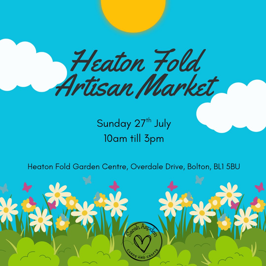 Heaton Fold Artisan Mkt (@hfartisanmarket) on Twitter photo Heaton Fold Artisan Market. Sunday 27th July 2025 10till3pm. <a href="/HeatonFold/">Heaton Fold Garden Centre and Cafe</a> Garden Centre Overdale Drive Bolton BL1 5BU.
<a href="/BoltonFM/">Bolton FM</a> <a href="/BoostingBolton/">Boosting Bolton & Beyond</a> <a href="/stallfinder/">Stallfinder</a> <a href="/Sarah13864699/">Sarah Aspden Cards and Crafts</a> Heaton Fold Artisan Market. Sunday 27th July 2025 10till3pm. <a href="/HeatonFold/">Heaton Fold Garden Centre and Cafe</a> Garden Centre Overdale Drive Bolton BL1 5BU.
<a href="/BoltonFM/">Bolton FM</a> <a href="/BoostingBolton/">Boosting Bolton & Beyond</a> <a href="/stallfinder/">Stallfinder</a> <a href="/Sarah13864699/">Sarah Aspden Cards and Crafts</a>