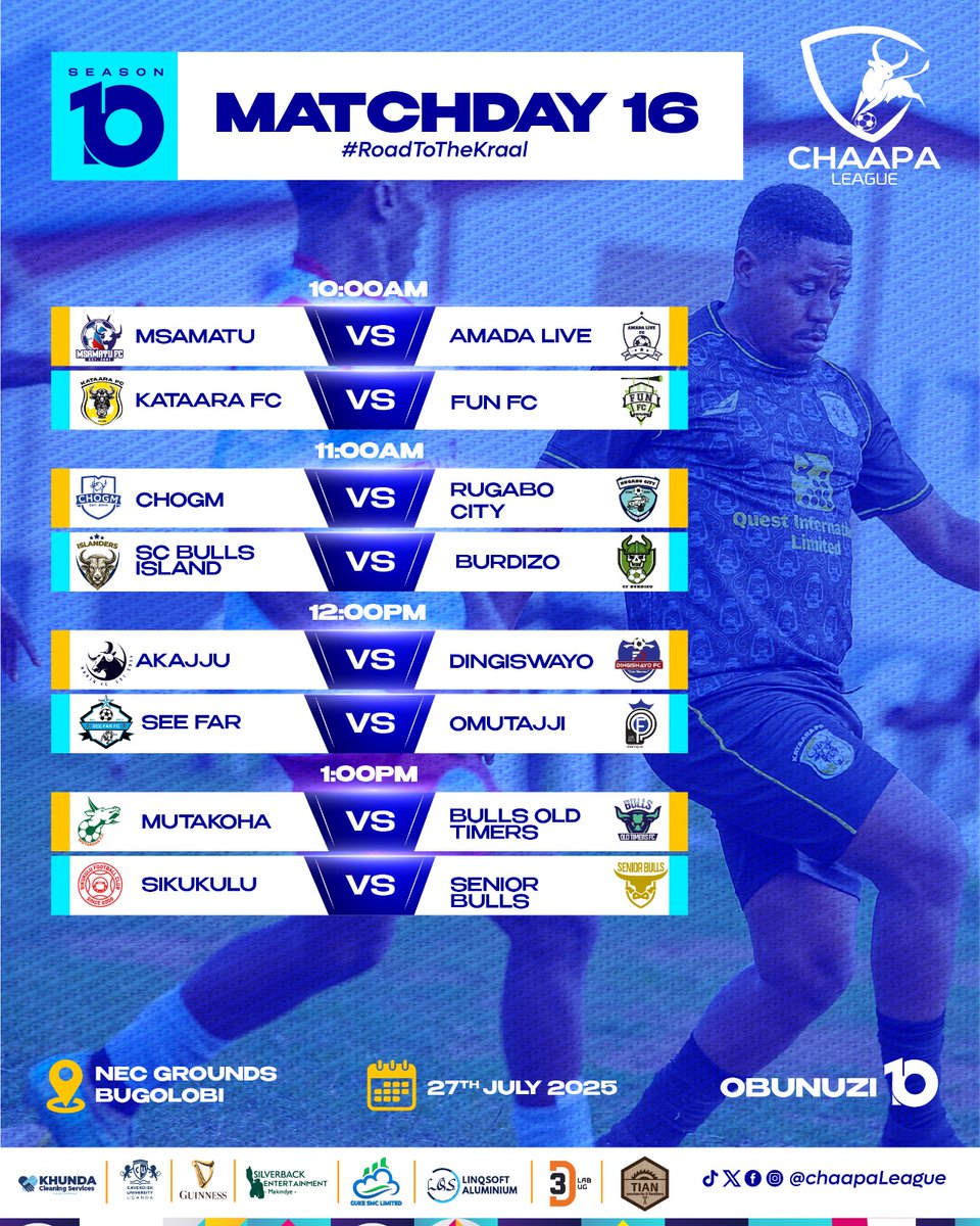 ChaapaLeague's tweet image. Attention on @ChogmFc and @MsaMatuOfficial as they look to seal their top 8 slots. It's a melee for @Sikukulu_fc , @SeeFarFC1 and @MutakohaFc to make the cut!
#RoadToTheKraal
