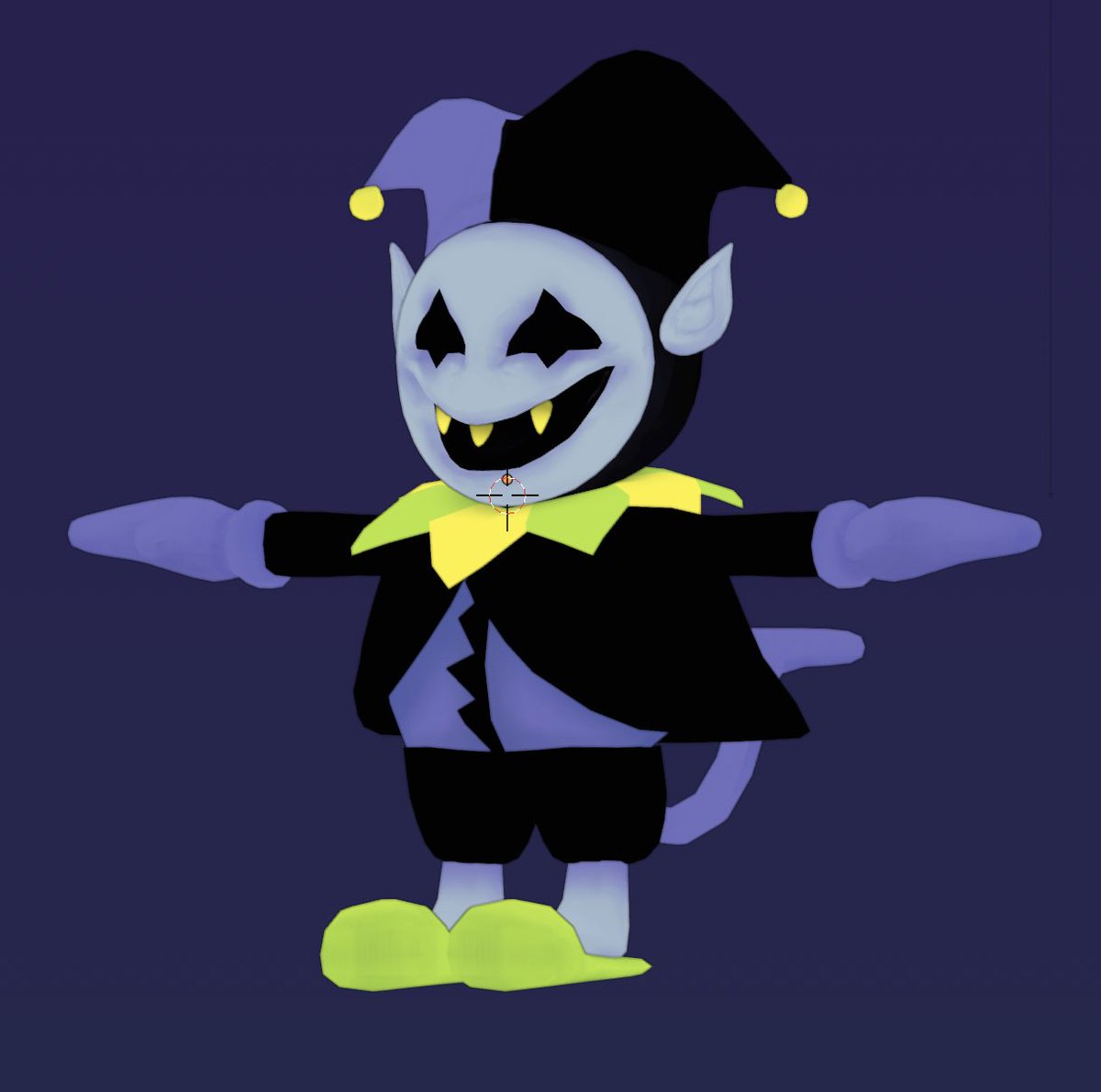 Giorno_cc's tweet image. Jevil model i’ve been working on for the past week (It’s not finished) #DELTARUNE