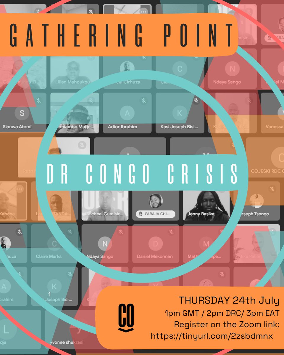 WeAreCohere_Org's tweet image. 🟡𝗛𝗮𝗽𝗽𝗲𝗻𝗶𝗻𝗴 𝗧𝗼𝗱𝗮𝘆: Gathering Point for Congo
📅 Thursday 24th July | 🕐 1PM UK | 2PM DRC | 3PM EAT
The Cohere team & RLO partners continue to lead sessions on Gender-Based Violence and Refugees & Rebuilding Efforts in Eastern Congo. Choose a session to learn about…