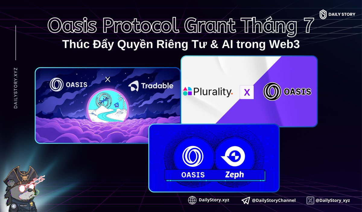 HoangTrungDS's tweet image. 🌹Các Chương Trình Grant Tháng 7 Của Oasis Protocol
Thúc Đẩy Quyền Riêng Tư & AI trong Web3
Tháng 7 này, Oasis Protocol Foundation tiếp tục khẳng định vị thế dẫn đầu trong việc phát triển #Web3, đặc biệt là trong lĩnh vực Trí tuệ Nhân tạo (AI) và quyền riêng…