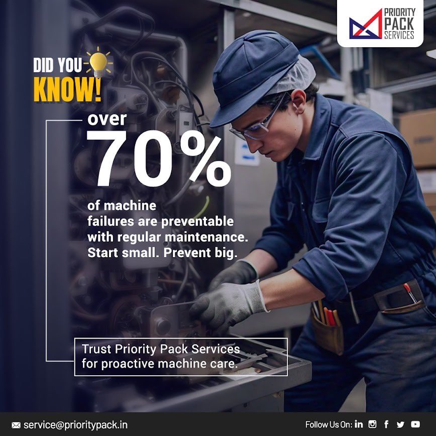 Your machines deserve more than emergency fixes.
Give them consistent care and keep operations running seamlessly.

✔️ Better performance
✔️ Longer machine life

Priority Pack Services is here to keep your production line strong.