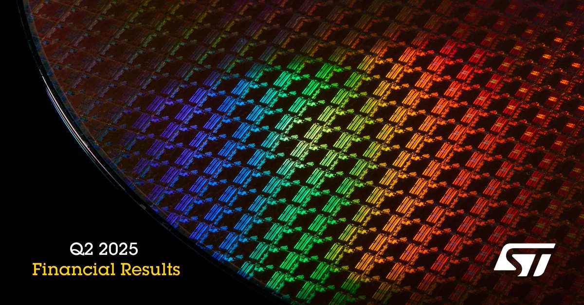 ST_World's tweet image. .@ST_World reports Q2 2025 financial results. Press release: spkl.io/6015AGxMP #Q2 #semiconductor