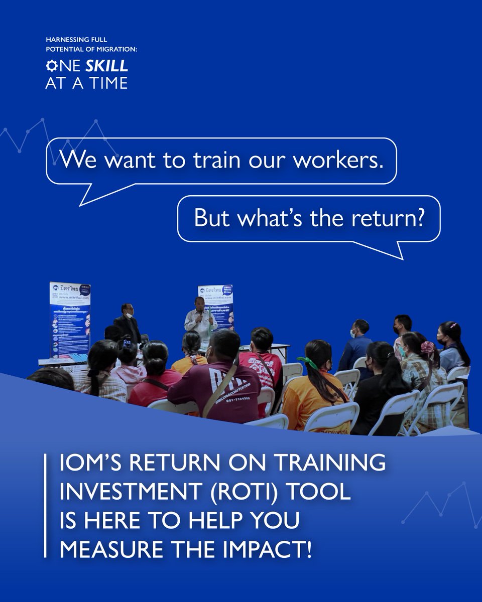 IOMThailand's tweet image. 🤔Why invest in training migrant workers?

Our Return on Training Investment (ROTI) tool can help you measure the impact! Skills development benefits everyone — migrants, employers and the economy.

Learn more: bit.ly/4kOM48E

#IOMPROMISE