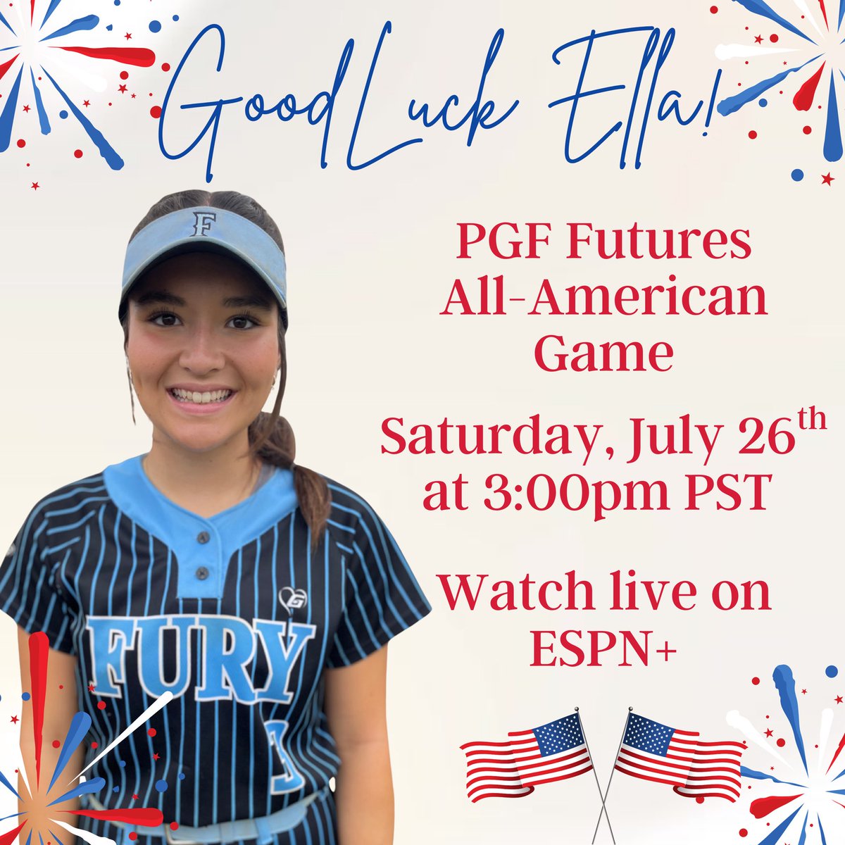 Good luck Ella in the PGF Futures All-American Game on Saturday!