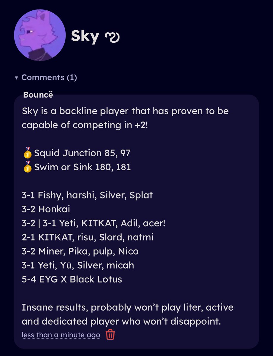 I suggested <a href="/Skylxzs/">Sky ఌ</a> to +2!! He has a lot of experience and can hold his own, get him in and you won’t regret it!!