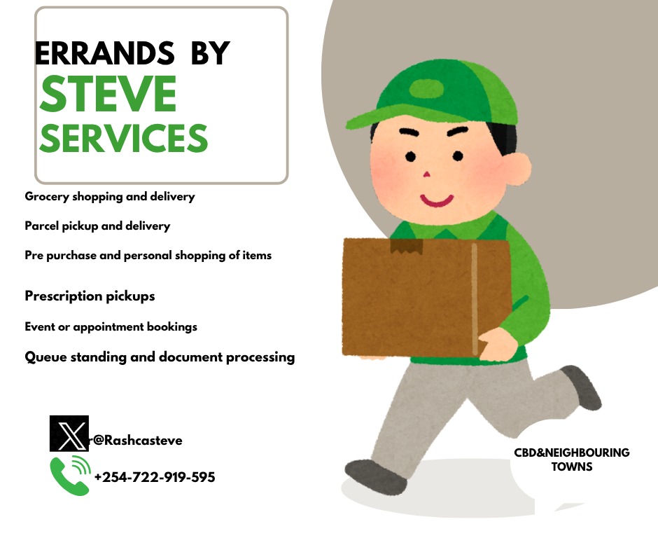 Big foot ke (@rashcasteve) on Twitter photo Mimi hurun CBD Errands , Parcel placing, Pick up, General shopping 
Price inspections 
Call 0722919595 Mimi hurun CBD Errands , Parcel placing, Pick up, General shopping 
Price inspections 
Call 0722919595