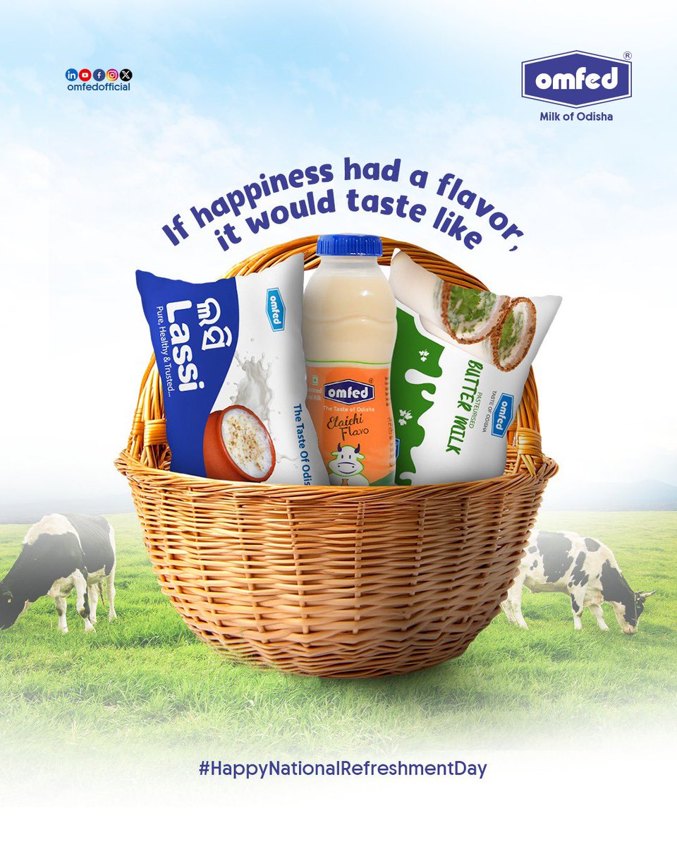 OMFEDofficial's tweet image. Here’s to chilled vibes.....Happy National Refreshment Day

#omfed #milkofodisha #refreshment #NationalRefreshmentDay